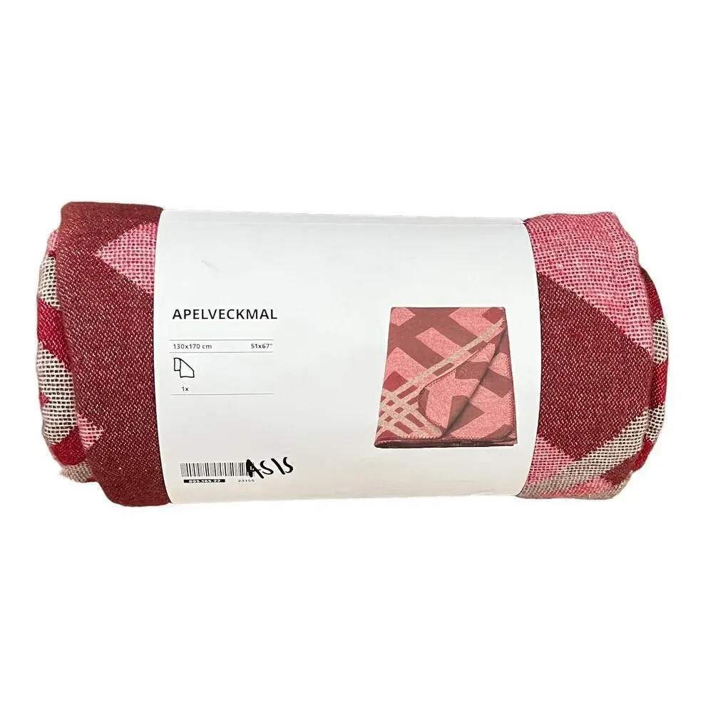 IKEA APELVECKMAL Wine & Pink Throw Blanket 51